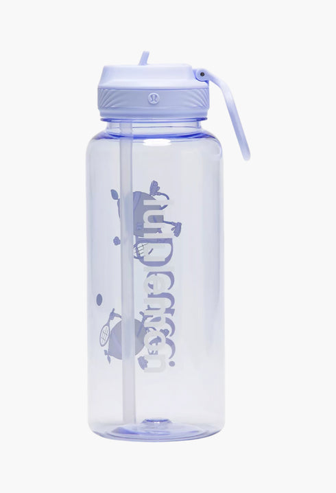 Serene Blue - Back to Life Clear Bottle 32oz Straw Lid Tennis Graphic - GLAM MODA